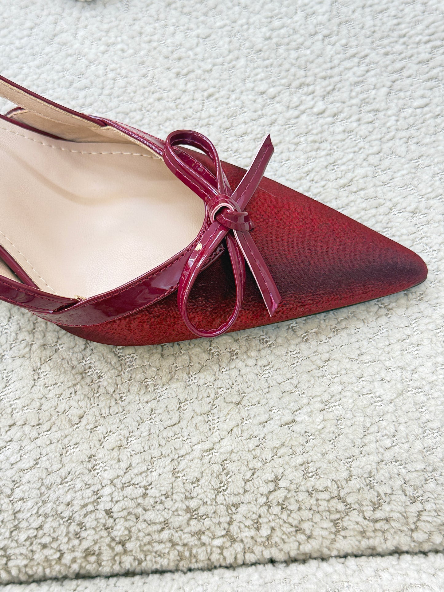 RED HALF-SLING HEEL