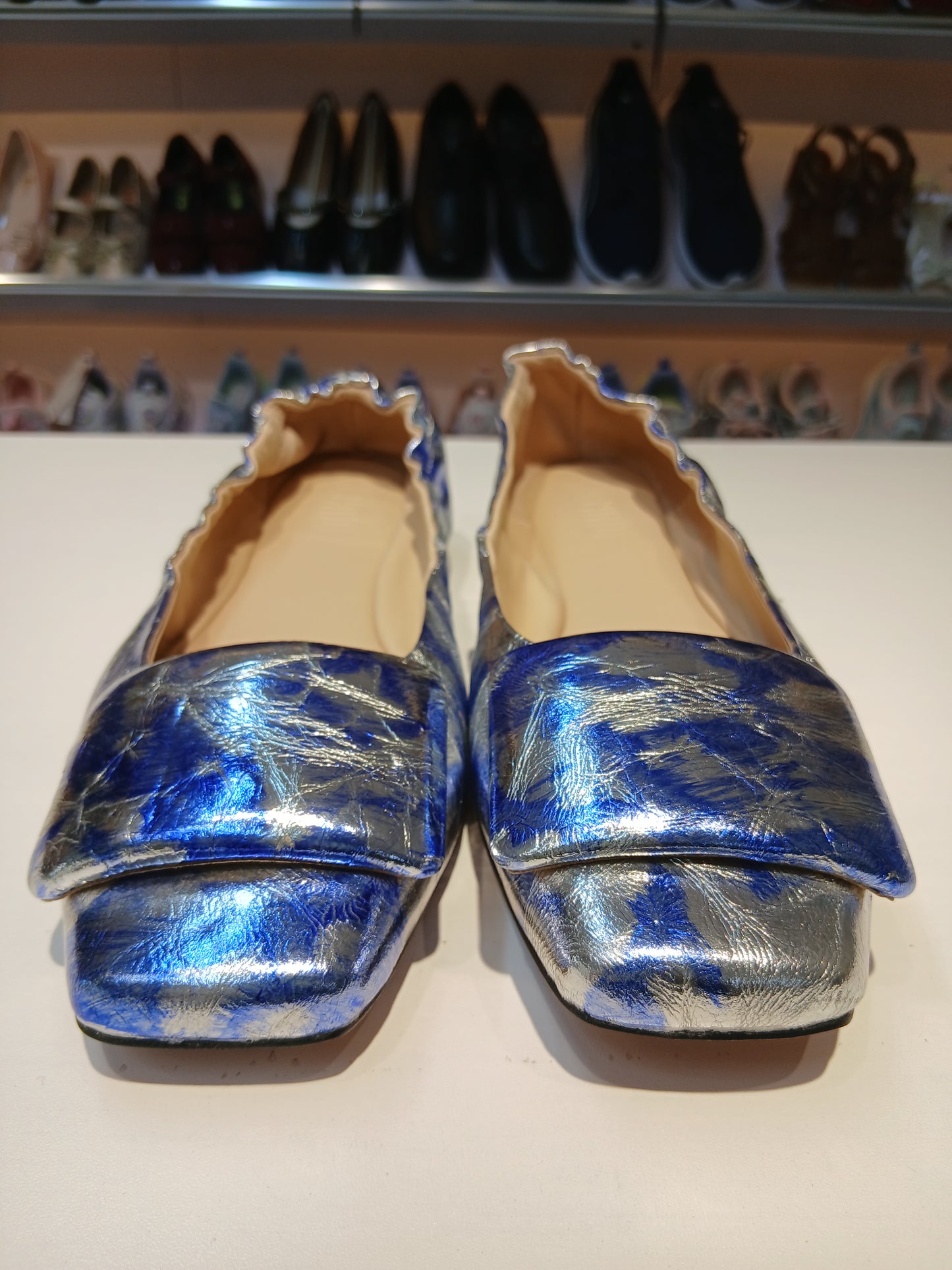 COLOURFUL PATENT FLAT SHOES