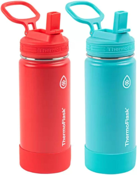 Thermoflask Set Of 2 16oz Stainless Steel Bottles