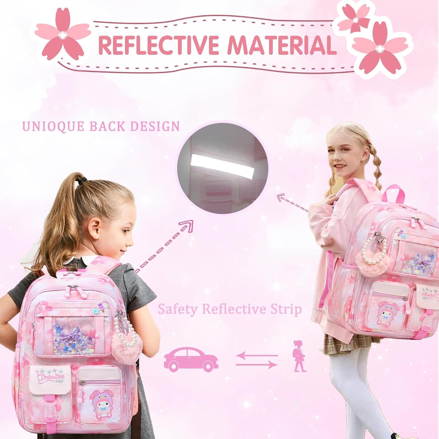 Printed Girls / Boys Bookbags Lightweight School Backpack for Primary and Elementary and Kindergarten, Waterproof...