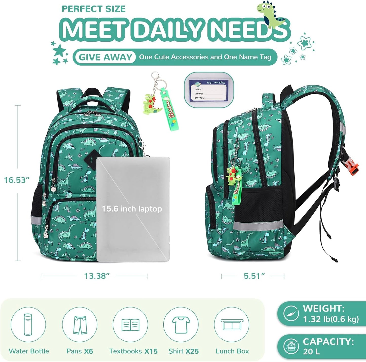 Printed Girls / Boys Bookbags Lightweight School Backpack for Primary and Elementary and Kindergarten, Waterproof...