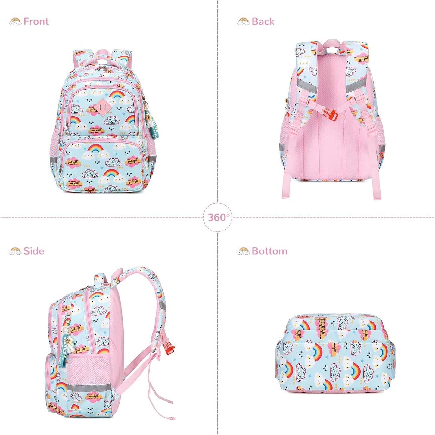 Printed Girls / Boys Bookbags Lightweight School Backpack for Primary and Elementary and Kindergarten, Waterproof...