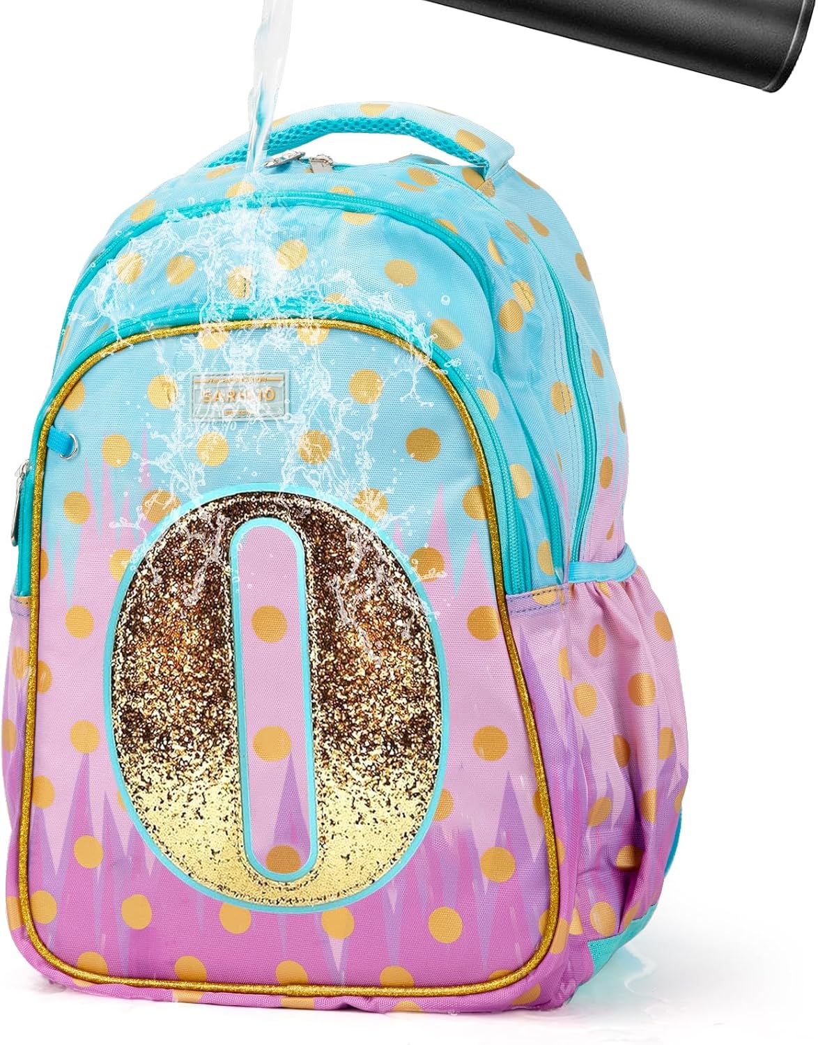 Backpack with Pencil Case, Glitter Galaxy Elementary School Girls School Bag Large 16 Inch Bookbag