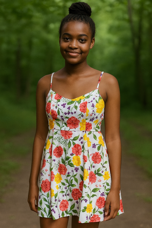 Francesca multi coloured flower dress