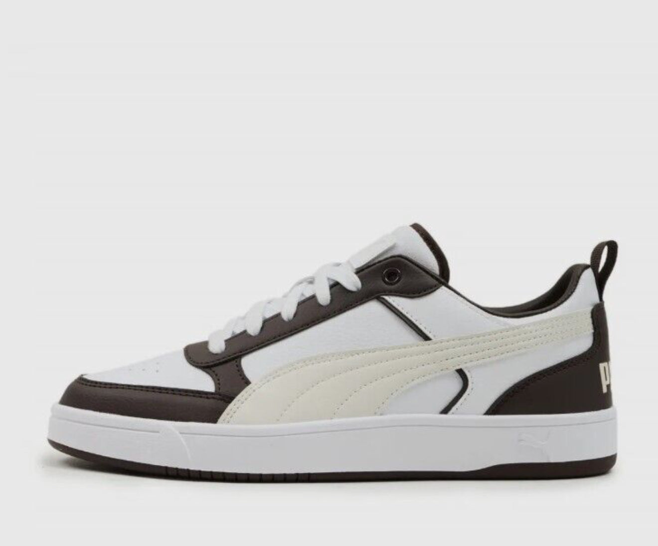 puma  off white and brown shoes.