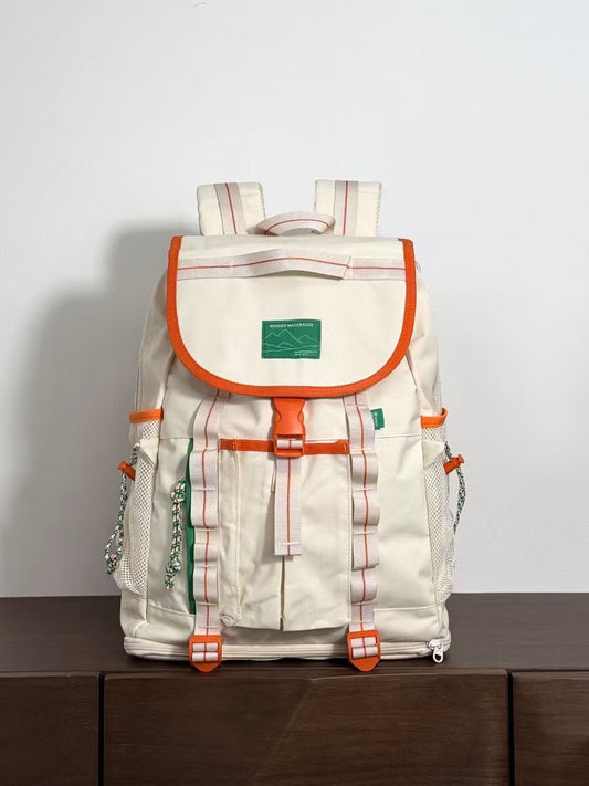 FASHION BACKPACK CREAM AND ORANGE