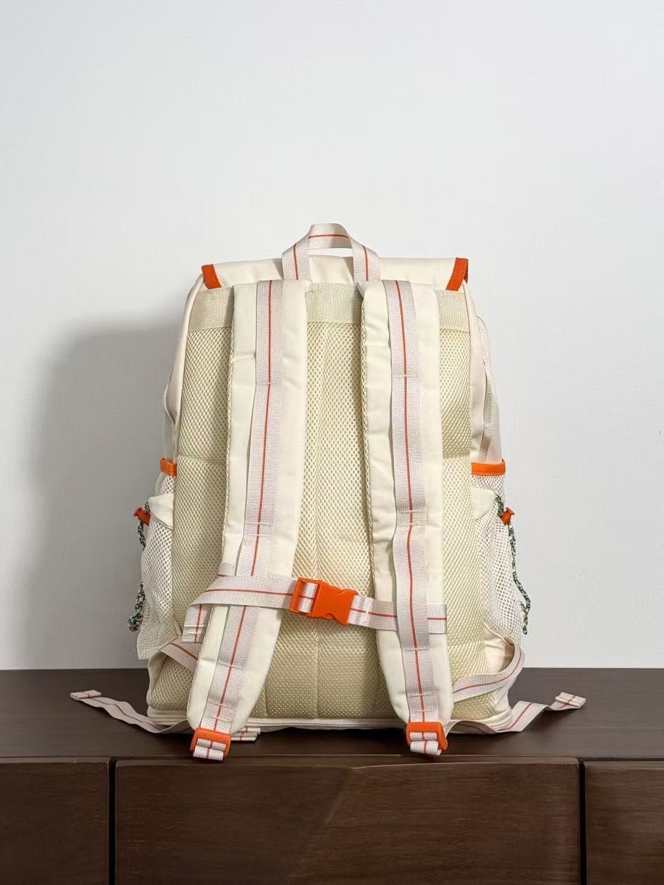 FASHION BACKPACK CREAM AND ORANGE