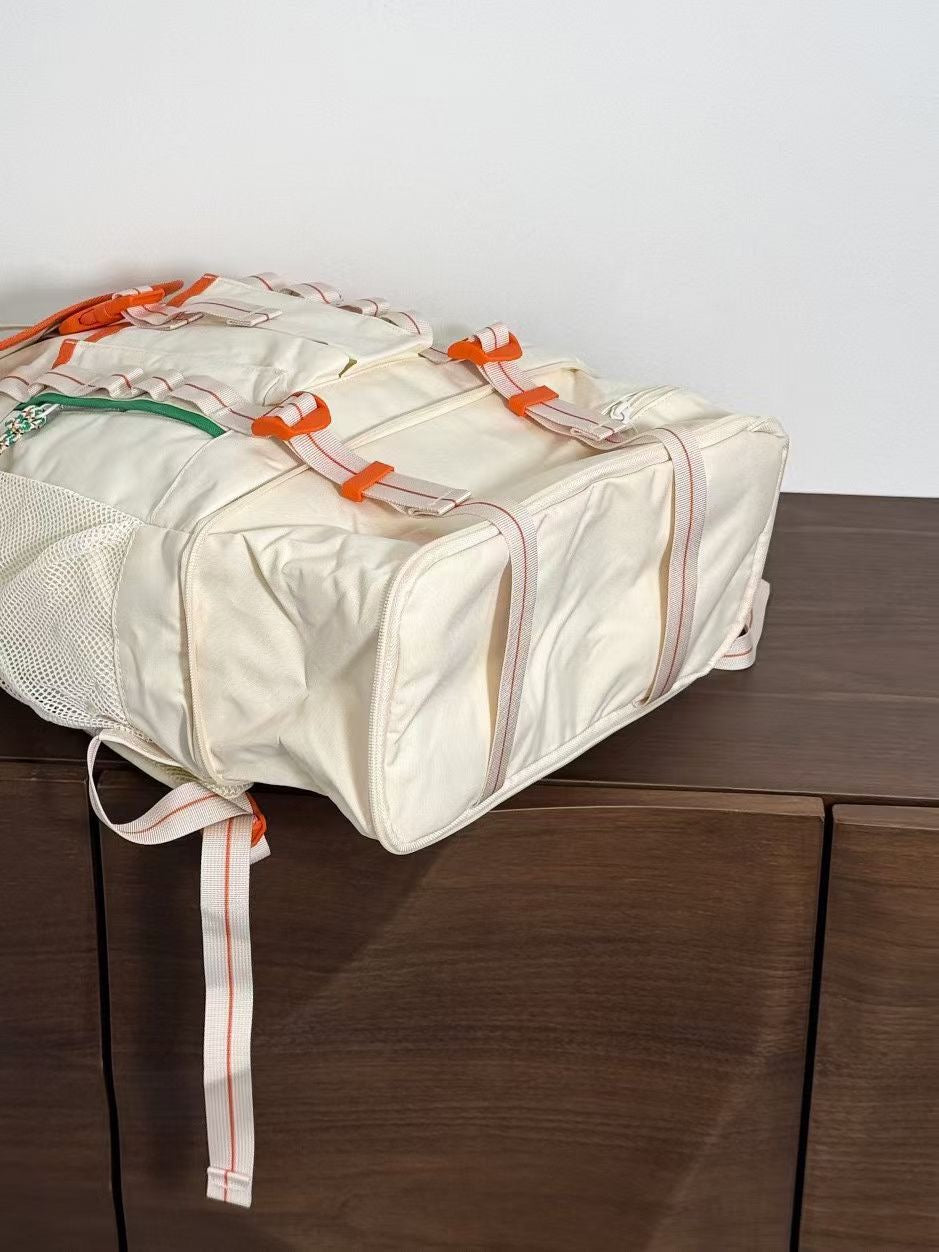 FASHION BACKPACK CREAM AND ORANGE