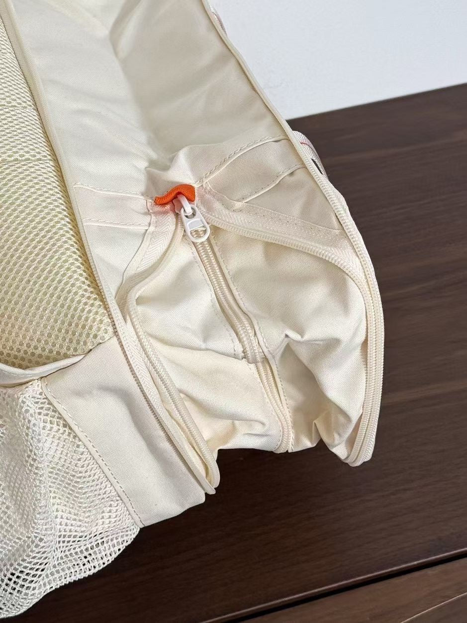 FASHION BACKPACK CREAM AND ORANGE