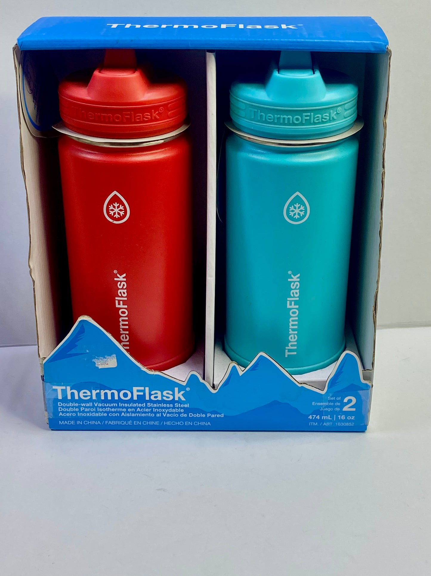 Thermoflask Set Of 2 16oz Stainless Steel Bottles