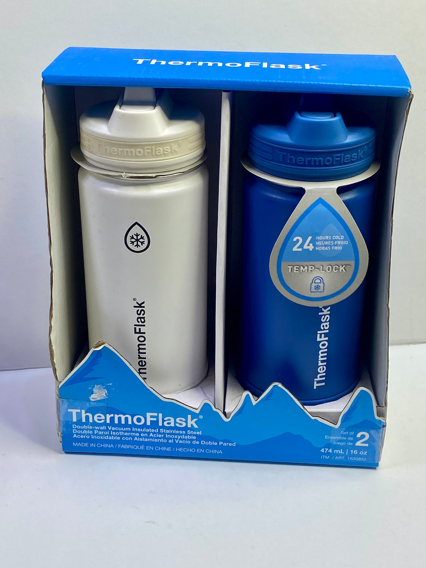 Thermoflask Set Of 2 16oz Stainless Steel Bottles