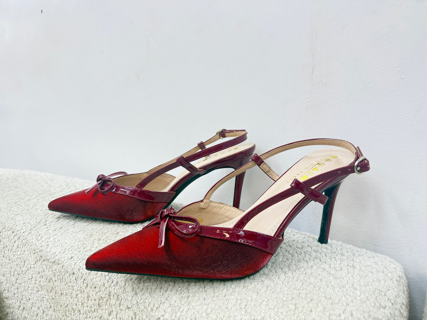 RED HALF-SLING HEEL