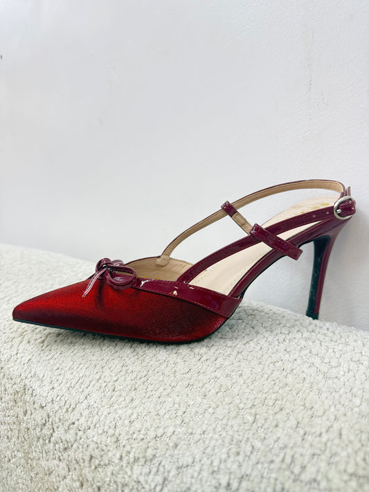 RED HALF-SLING HEEL